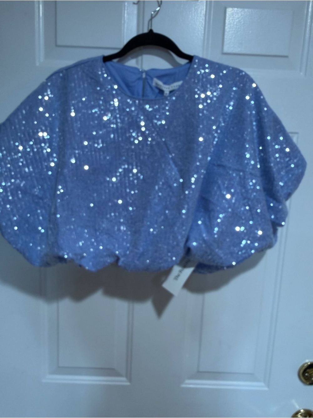 Endless rose sequin cropped puff top nwt - Picture 4 of 4